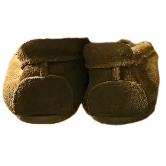 Minnetonka Brown Suede Kilty Moccasin Moc Toe Slip On Slippers Womans Size 7.5 - Picture 3 of 5